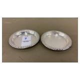 Set of 2 Frank Whiting Sterling Silver Coasters