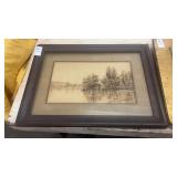Vintage Framed M.Shurtlett Painting