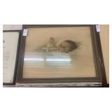 Vintage framed print "Awakening