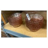 12 vintage depression pink berry bowls
