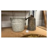 Vintage cast iron hanging scale weight and