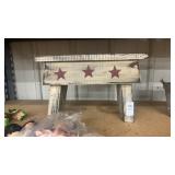 Vintage rustic white wooden stool