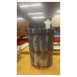 Antique primitive wooden well bucket