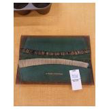 Vintage wooden handle brushes and case