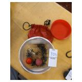 Container of vintage jacks game