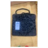 Small Vintage Black beaded evening purse