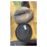 Dasmarca wool felt pork pie hat and fur hat