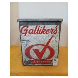 Vintage Gallikers milk box 7-1/4" x 10-1/2" tall