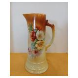 Handpainted porcelain pitcher 12" tall