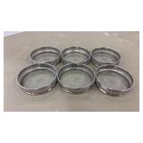 Set of 6 Sterling Glass Coasters