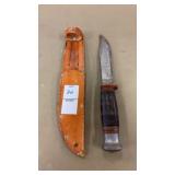 Vintage Sabre Hunting Knife W Sheath