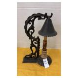 Boudoir size cast iron candle lamp with a