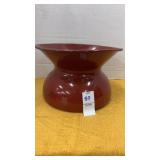 Antique red enamelware spittoon