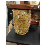 Vintage folk art memory keg 17" tall