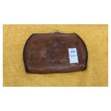 Vintage Leather Tooled Change Purse