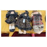 Scarecrow and 2 Witches Dolls
