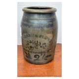 Williams & Reppert 2 Gal decorated stoneware Crock