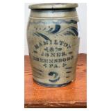 Hamilton & Jones 3 Gal decorated stoneware Crock