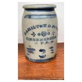 Hamilton & Jones 3 Gal decorated stoneware Crock