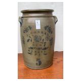 Conrad 5 Gal decorated stoneware Crock 16 in