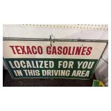 Vintage Texaco Gasolines Advertising Sign 42x25