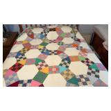 Vintage 9 Patch Crossroad Quilt 102 in x 102 in