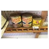 Lot of grease cans