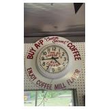 A&P Coffee Mill Clock 14 Inch Marquee 23 Inch
