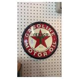 Texaco Gasoline Tin Sign 12 Inch