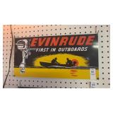 Evinrude First In Outboards Porcelain Sign 18x9