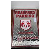Dodge Motorsport Reserved Parking Metal Sign
