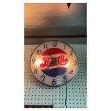 Vintage Pepsi Cola Light Up Wall Clock 15 Inch