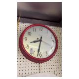 Vintage Red Sessions Wall Clock 17 Inch
