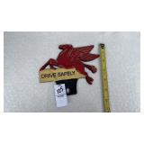 Mobil-Pegasus Drive Safely Cast Metal License