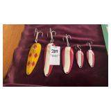 Lot of 5 Red Devil Fishing Lures