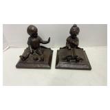 Bronze clad bookends, heavy