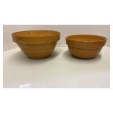 Vintage mustard yellow stoneware mixing bowls