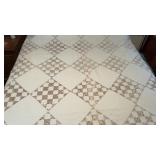 Antique 5 Block Quilt, intricate stitch 76 in x