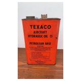 Vintage 1-gallon Texaco Aircraft Hydraulic Oil 15