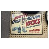 Vintage Vicks Paper/Wood Sign