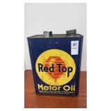 Vintage Red Top Motor Oil Can 2 Gallons