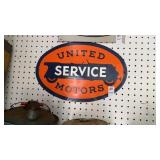 United Motors Service Metal Sign 16.5x11in.