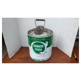 Vintage Quaker State Motor Oil Can 5gal