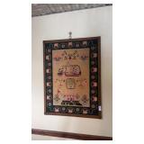 Vintage Needlepoint Jeannie Weaver Rose 1971 Cat