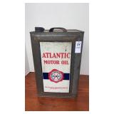Vintage Atlantic Motor Oil Can 5 Gallons