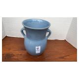 Blue Glaze Handled Pottery Vase