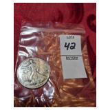 1939 US Walking Liberty Half Dollar