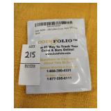 CoinFolio silver bullet 2 oz. .999 silver