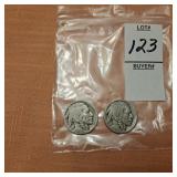 2 United States Buffalo Nickel