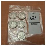 5 Dimes 1953,1954,1964,1959,1960